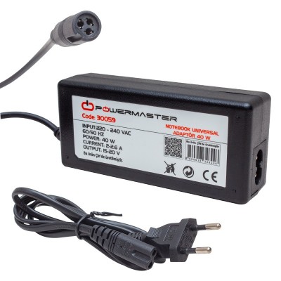 POWERMASTER PM-30059 15 VOLT - 20 VOLT ARASI 40 WATT UNIVERSAL NOTEBOOK ADAPTÖR