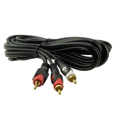 POWERMASTER 2 RCA ERKEK + 3.5 MM STEREO ERKEK GOLD 3 METRE 1.KALİTE KABLO