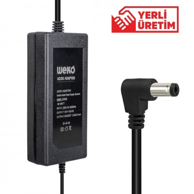 WEKO 12 VOLT - 3 AMPER 5.5*2.5 UÇLU YERLİ ÜRETİM PLASTİK KASA MASAÜSTÜ ADAPTÖR