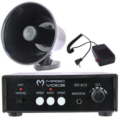 MAGICVOICE MV-800 KAYIT SİREN MİNİ PAZARCI AMFİ SETİ MIKNATISLI (ANFİ+HOPARLÖR+MİKROFON)